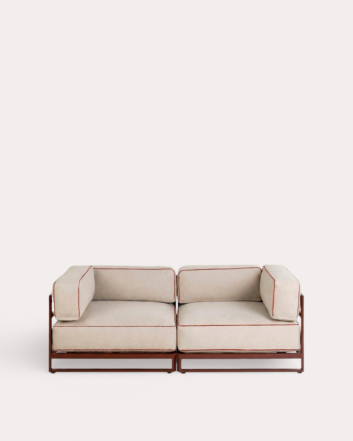 2-Teiliges Modulares Gartensofa-Eckmodul aus Metall und Stoff Kristen, Galeriebild 1