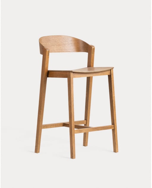 2er-Pack Hohe Eichenholzhocker (65 cm) Laly