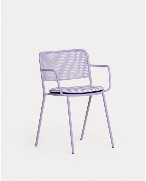 Gartenstuhl mit Metallarmlehnen Dorothea - Violett Purple