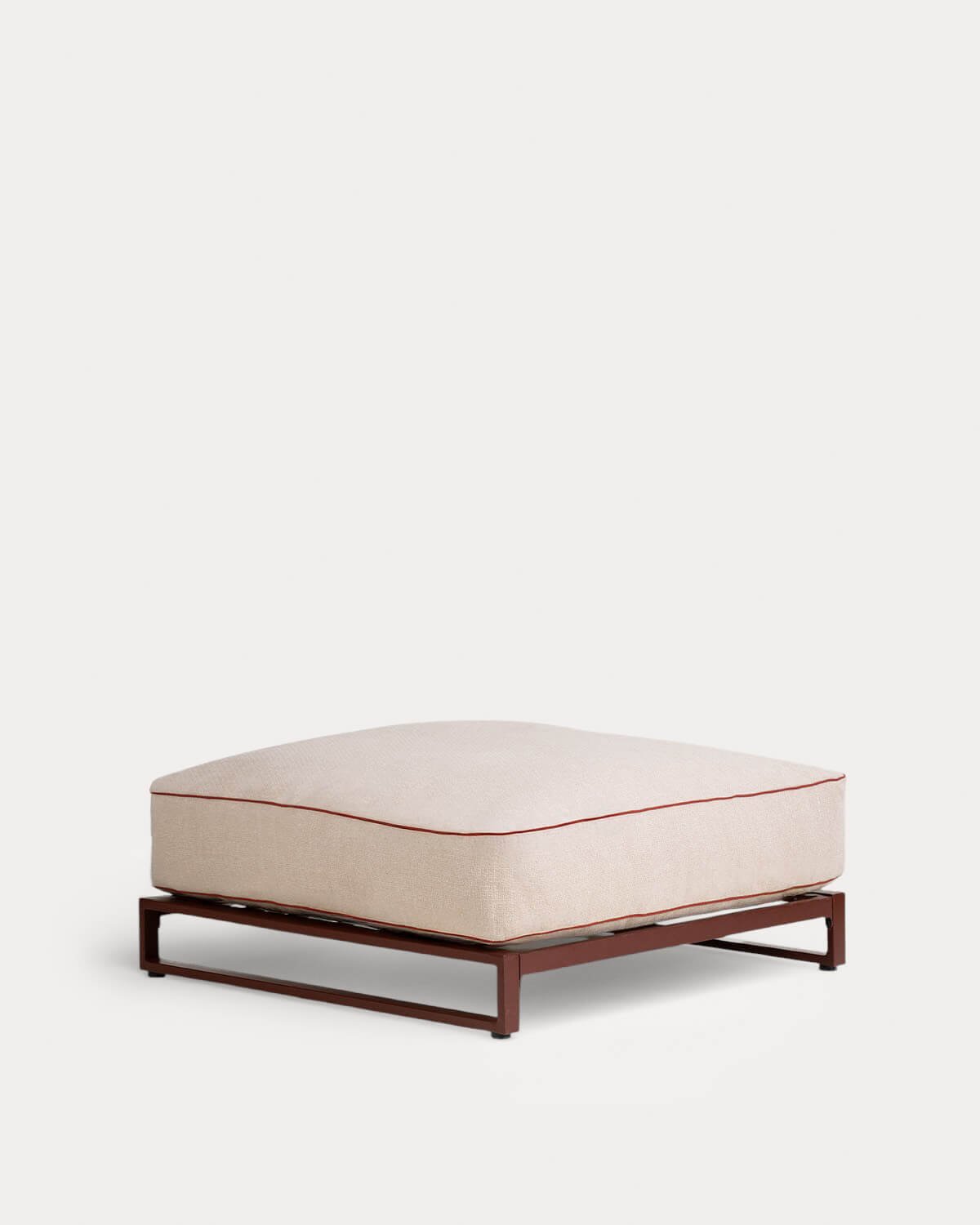 3-teiliges Modulares Gartensofa mit 2 Eckmodulen und Mittelmodul mit Metall- und Stoffhocker Kristen, Galeriebild 4