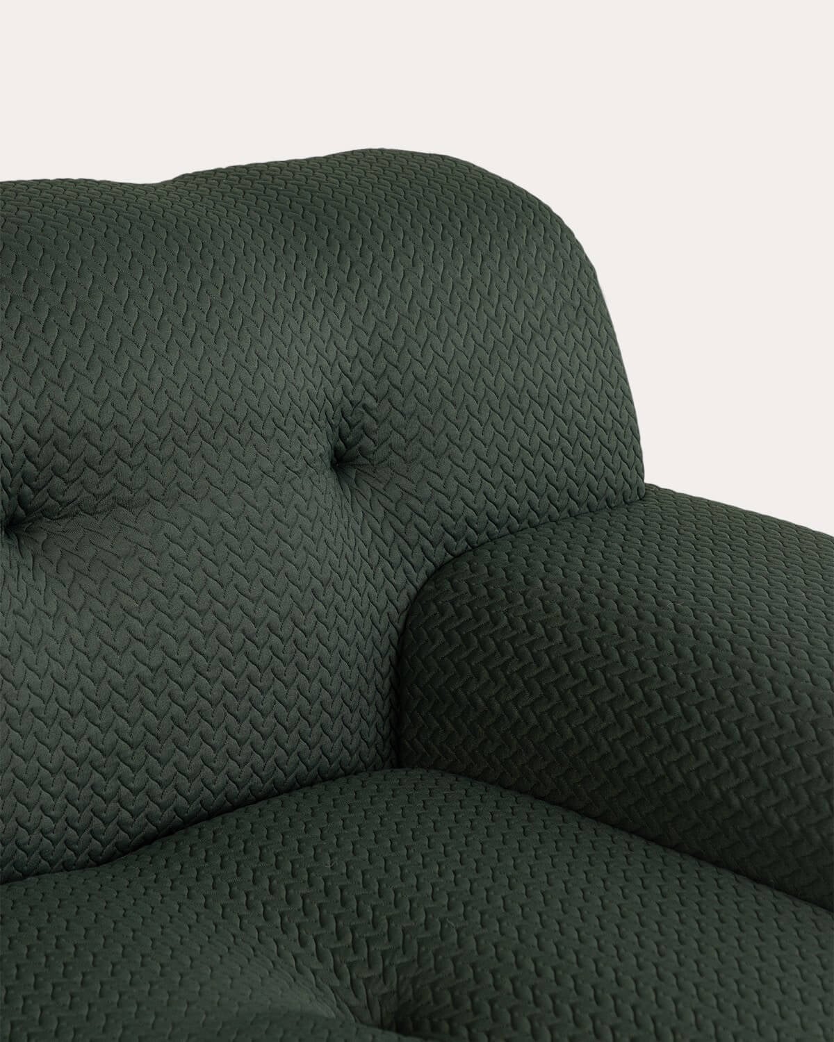 Rechtes Eckmodul aus vakuumverpacktem Stoff für Nahual-Sofa, Galeriebild 4