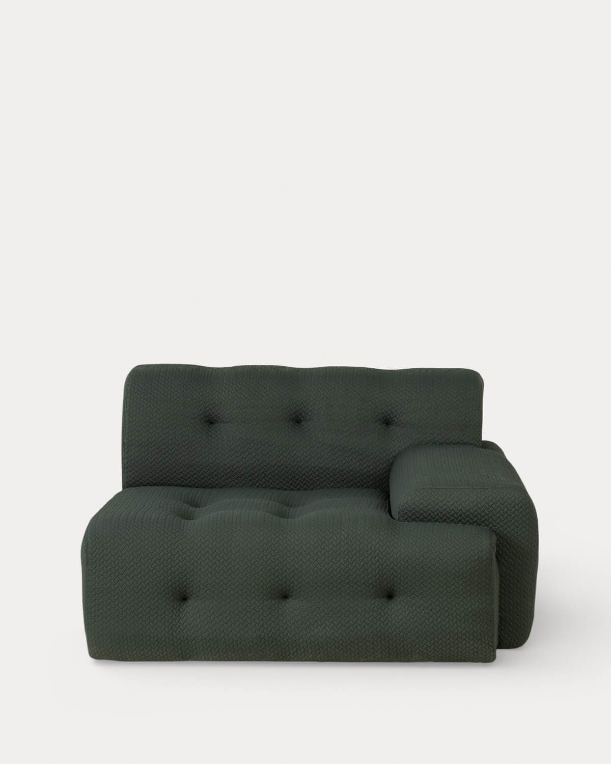 Rechtes Eckmodul aus vakuumverpacktem Stoff für Nahual-Sofa