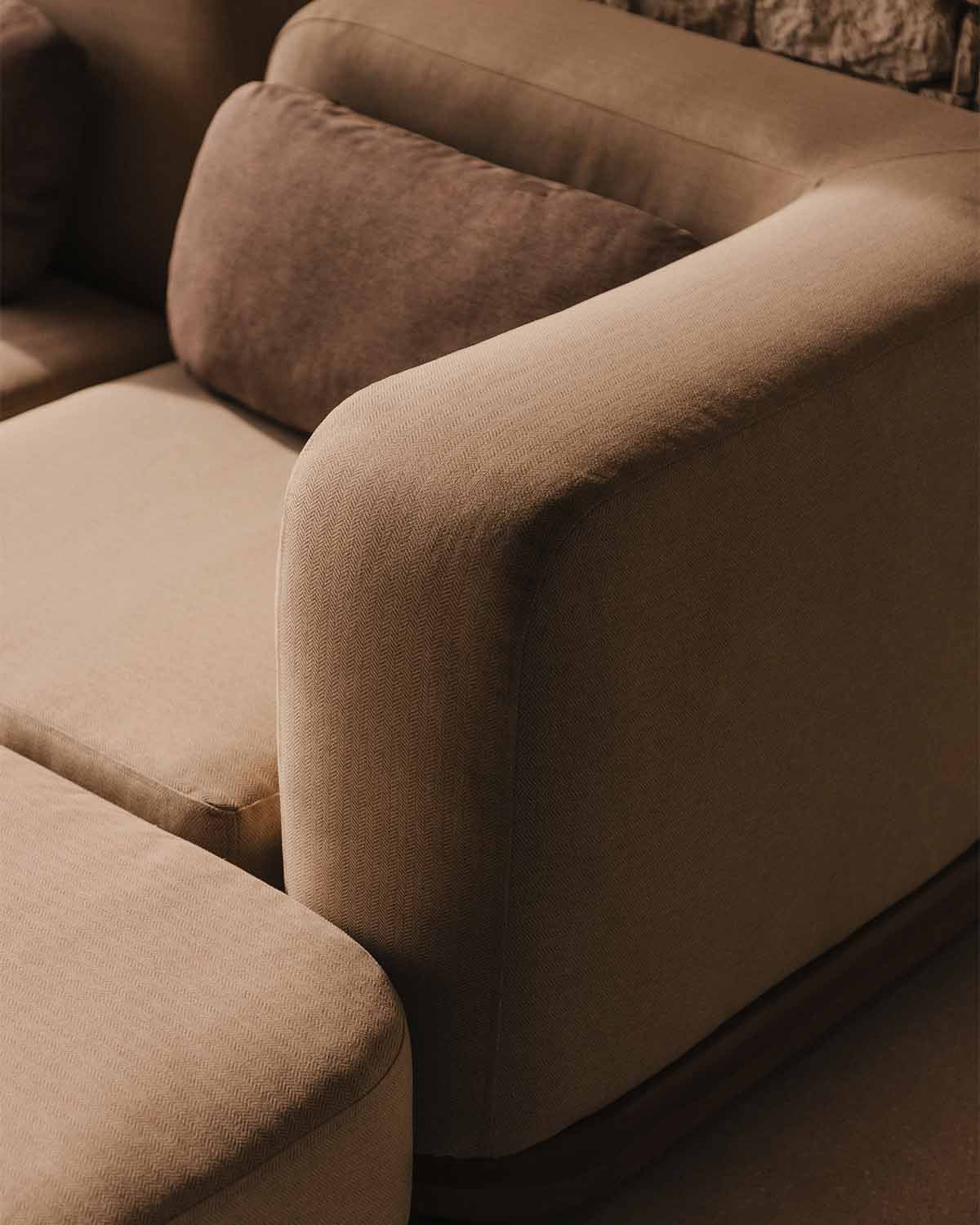 Gartenmöbel-Set mit Sofamodul, Mittelsofa, Ecksofa, Hocker und Couchtisch aus Akazienholz und Stoff Redik, Galeriebild 3