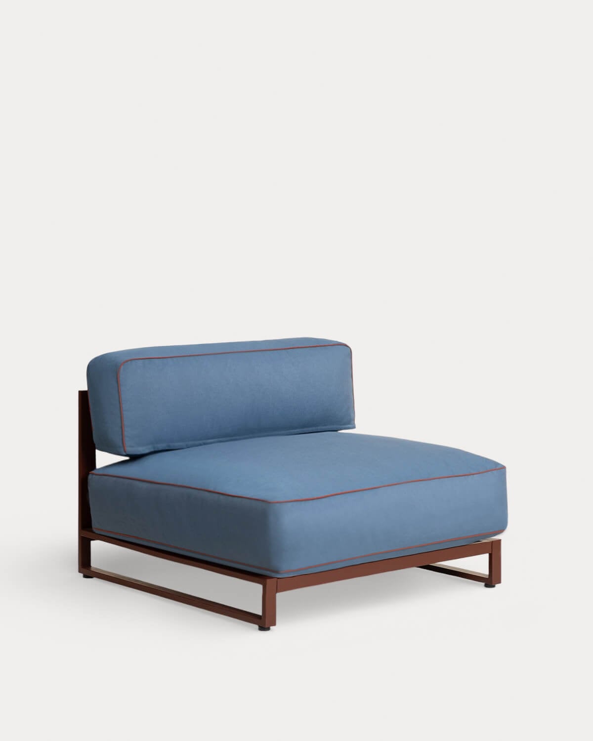 2-teiliges Modulares Gartensofa mit Mittelmodul aus Metall und Stoff Kristen, Galeriebild 2