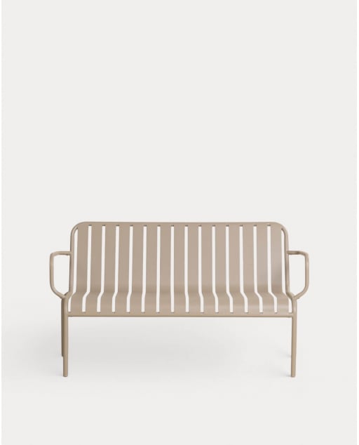 Gartensofa aus Metall 2-Sitzer Tavo - Braun Clay