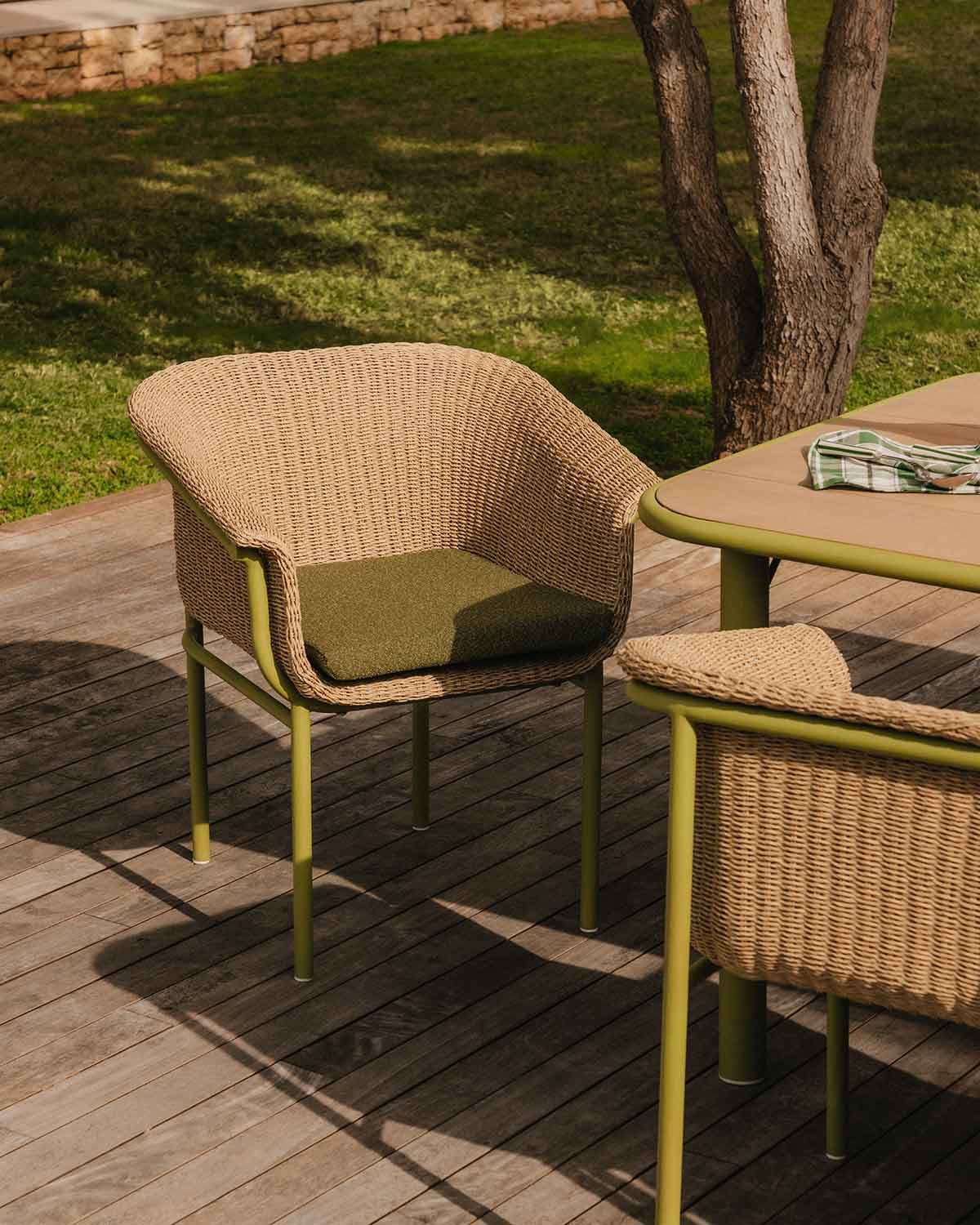 2er-Pack Gartenstühle aus Metall und Rattan Caitlyn, Galeriebild 2