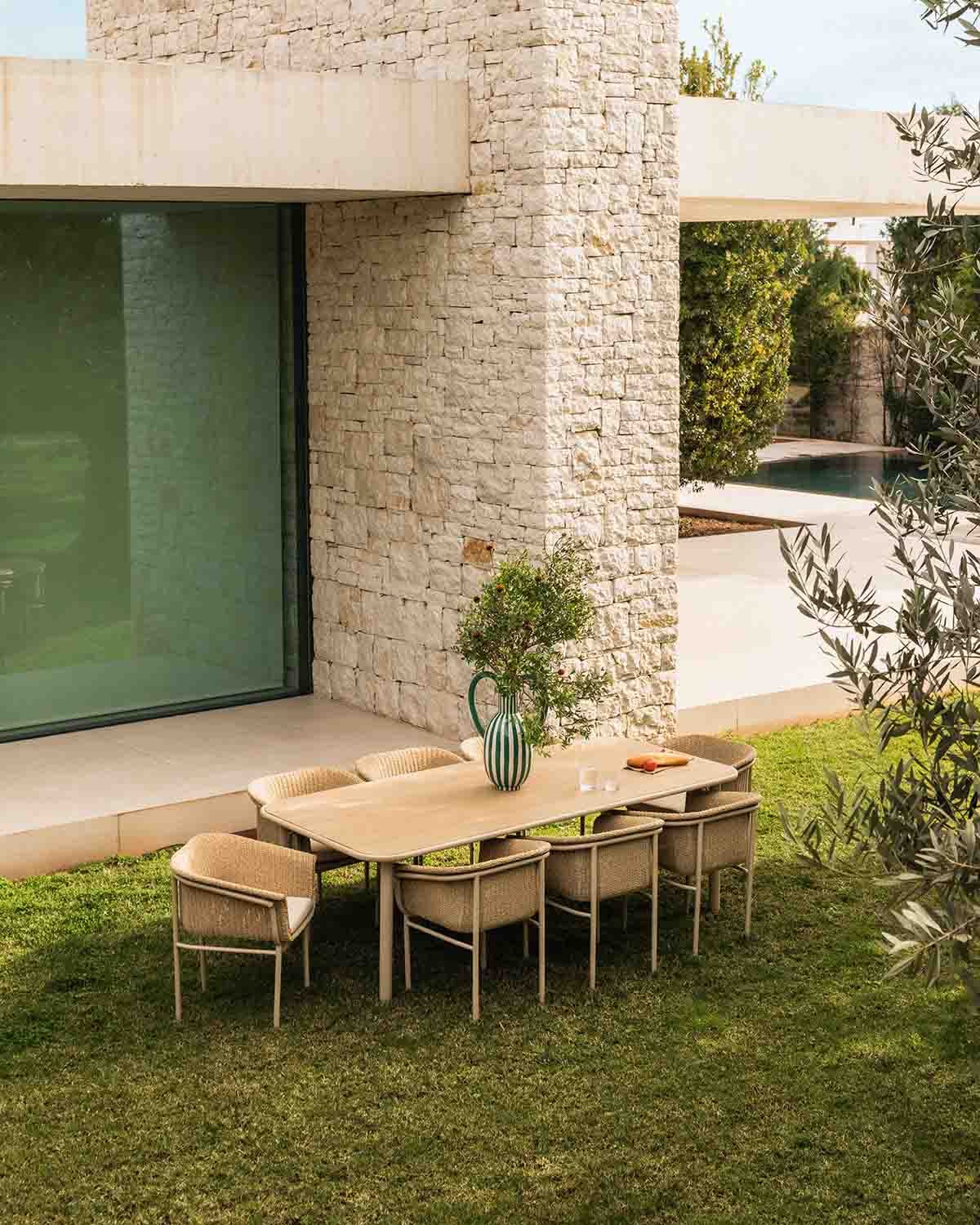 4er-Pack Metall- und Rattan-Gartenstühle Caitlyn, Galeriebild 3