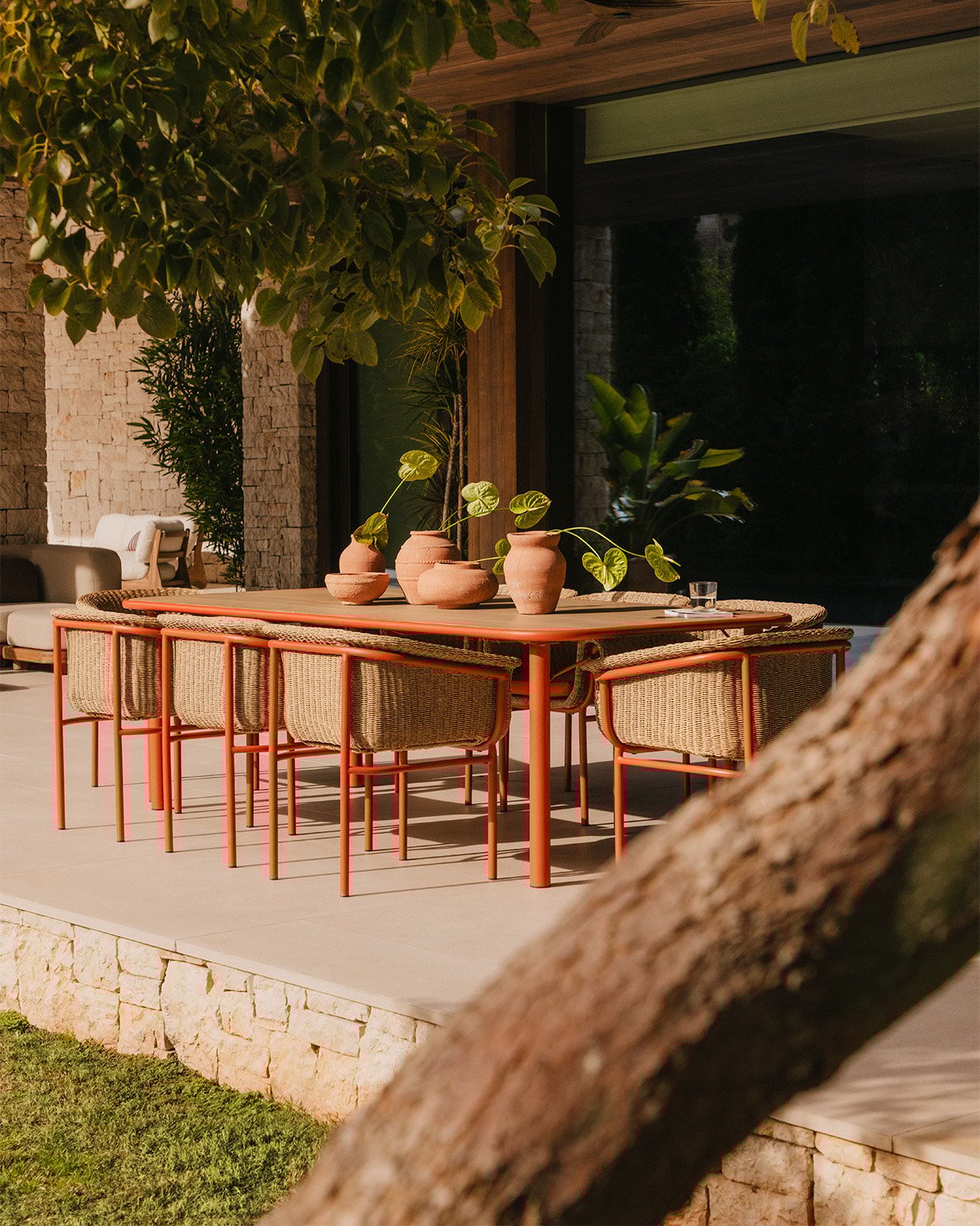 4er-Pack Metall- und Rattan-Gartenstühle Caitlyn, Galeriebild 3