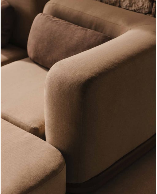 Eck-Gartenmodul aus Akazienholz und Stoff für modulare Sofas Redik