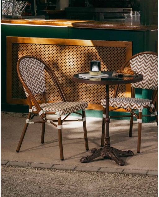 Outdoor-Stuhl aus Aluminium und Synthetischem Rattan Yona