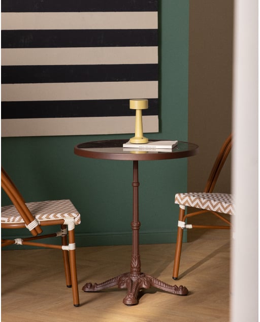 Runder Bistro-Esstisch aus Metall (Ø60 cm) Yona