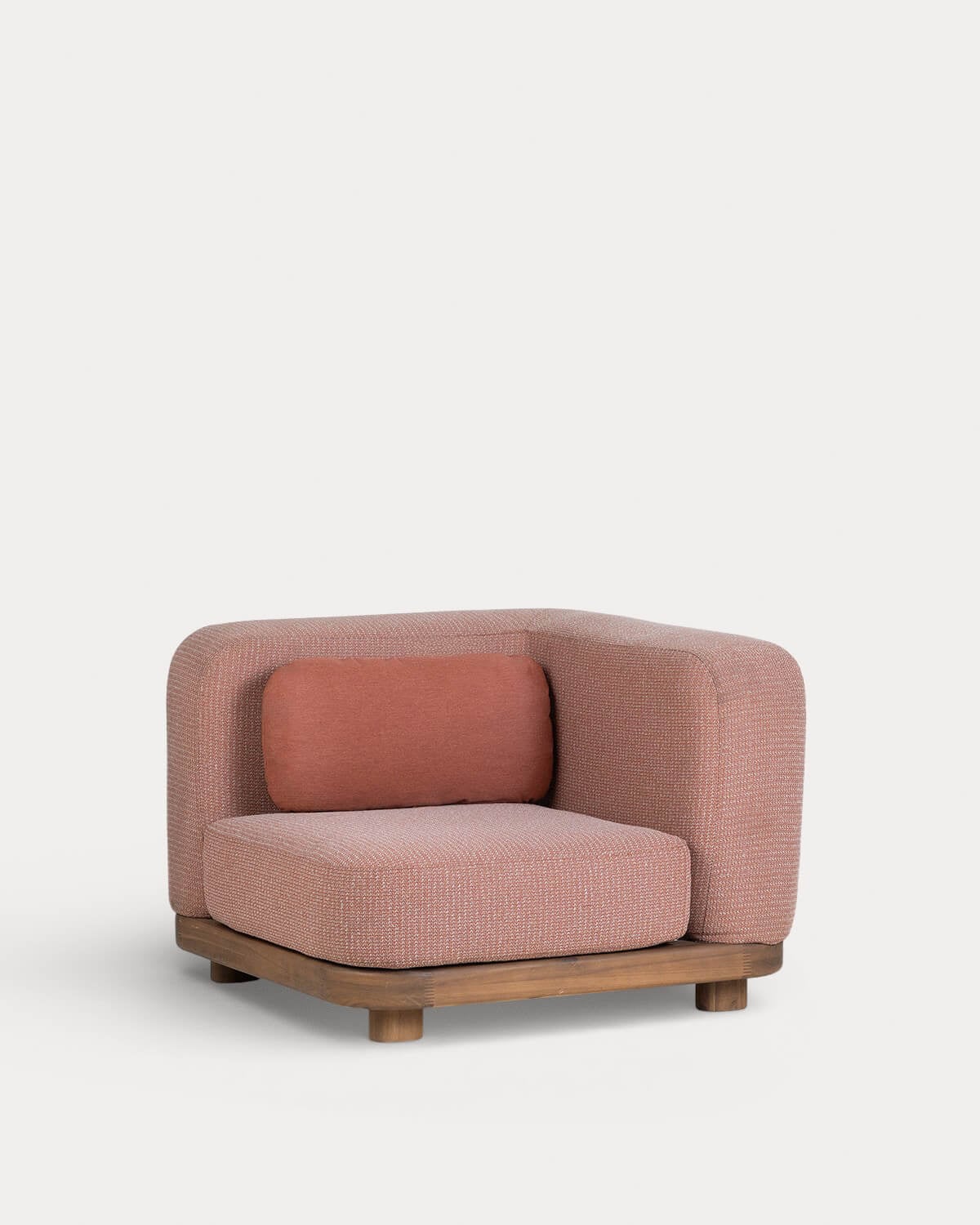 Gartenmöbel-Set mit 2 Sofaelementen, Eckelement, 2 Mittelelementen und Couchtisch aus Akazienholz und Stoff Redik, Galeriebild 4
