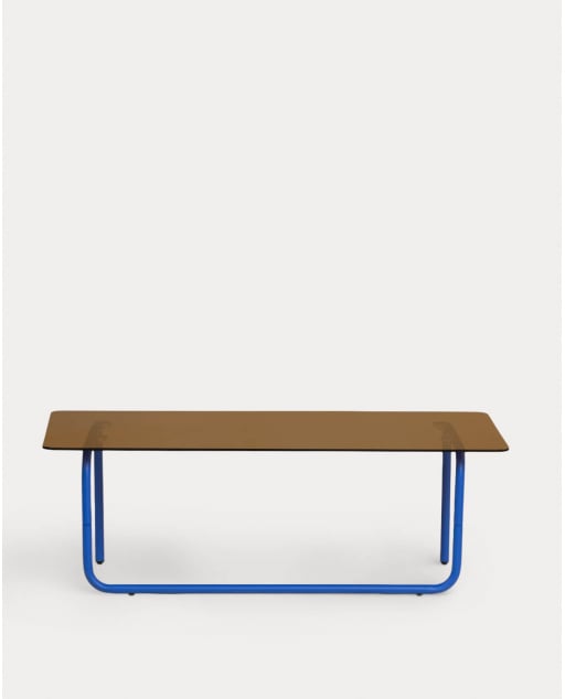 Couchtisch aus Metall und Gehärtetem Glas (120x60 cm) Mitha