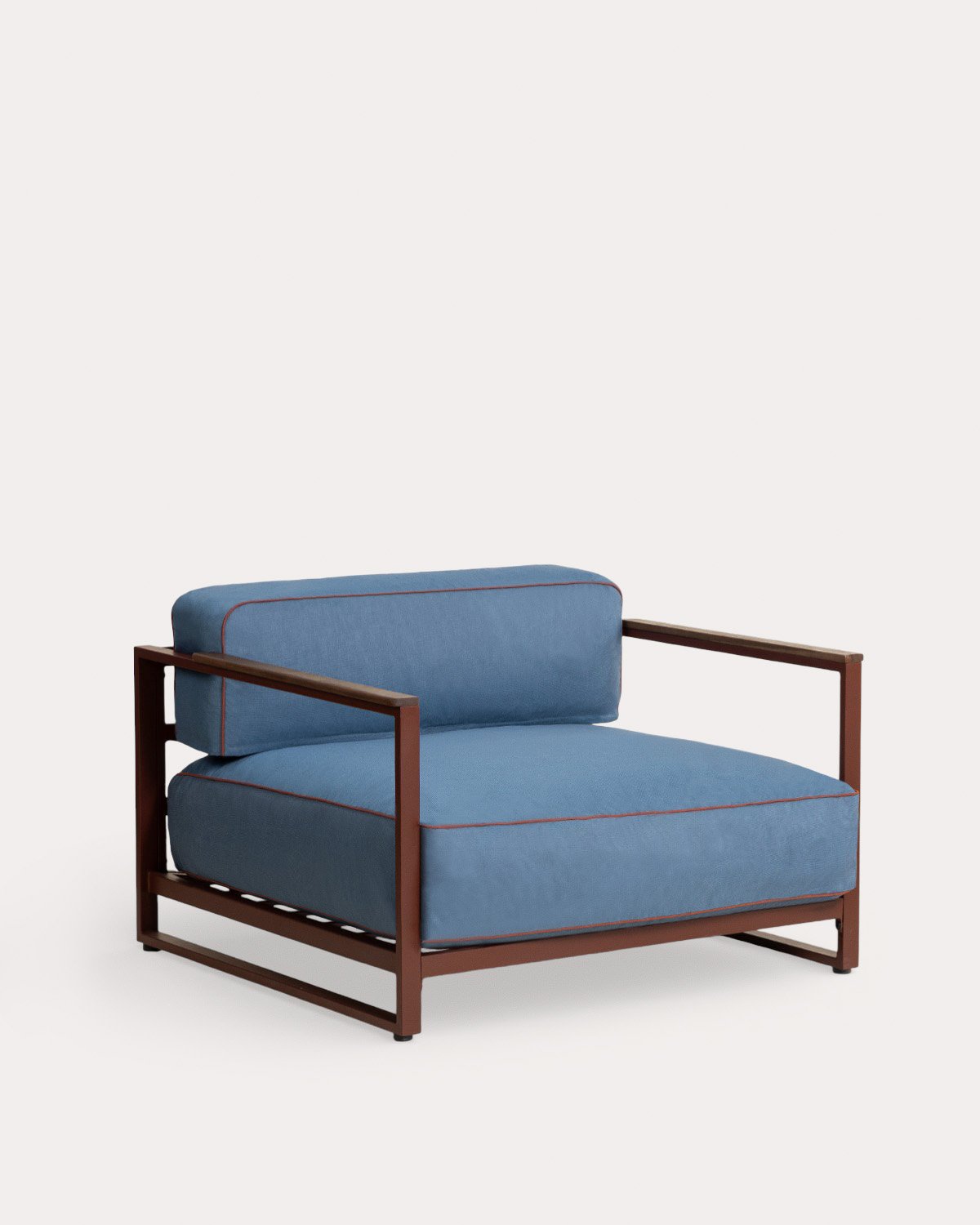 Gartenmöbel-Set mit 2 Eckelementen, 2 Sesseln und Couchtisch aus Metall und Stoff Kristen, Galeriebild 4