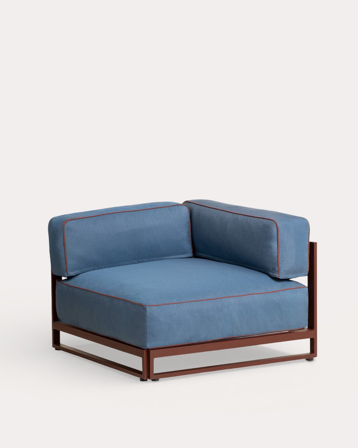 Gartenmöbel-Set mit 2 Eckelementen, 2 Sesseln und Couchtisch aus Metall und Stoff Kristen, Galeriebild 3