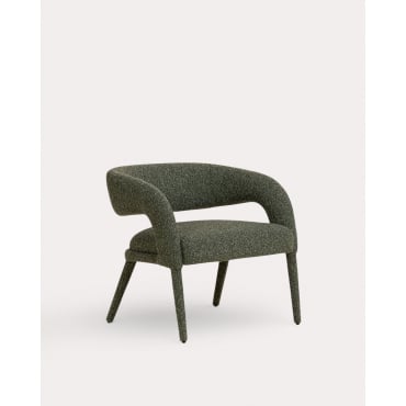 2er-Pack Ewen-Sessel aus Stoff und Metall Stoff -Grün Nori - The Masie