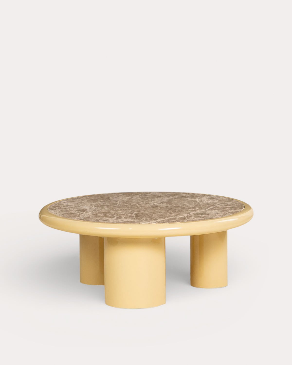 Runder Couchtisch aus Marmor und Holz (Ø 90 cm) Hellie, Galeriebild 1