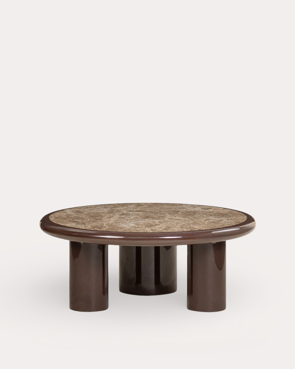 Runder Couchtisch aus Marmor und Holz (Ø 90 cm) Hellie, Galeriebild 2