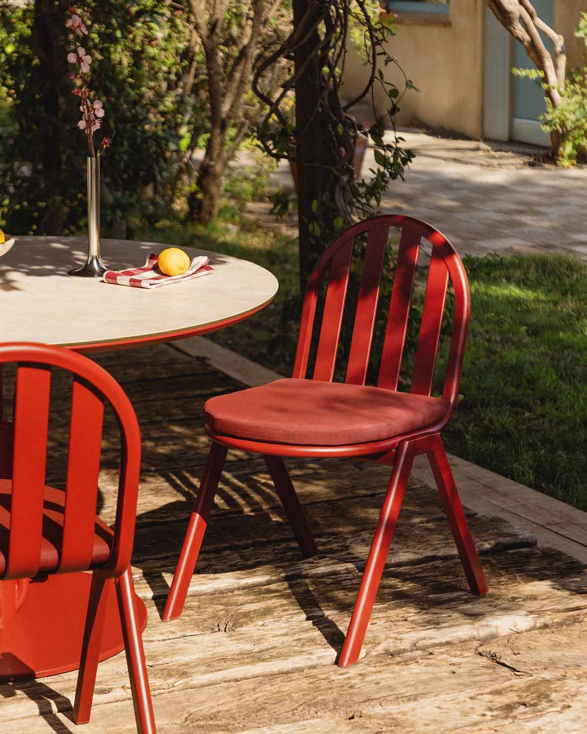 4er-Pack Gartenstühle aus Aluminium und Stoff Llibet, Galeriebild 2