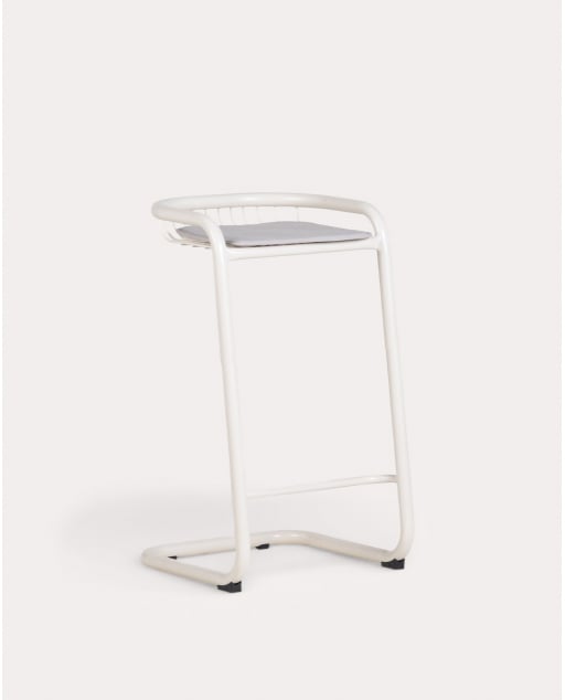 Barhocker Outdoor aus Metall (75 cm) Biaritz - Weiß Egg White