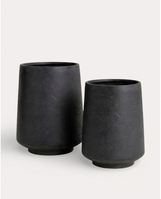 Set mit 2 Pflanzgefäßen aus Zement Deserts - Noir Obsidian