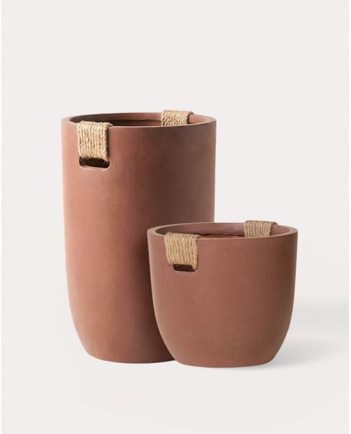 Set mit 2 Zementpflanzgefäßen Fitonia - Rot Brick