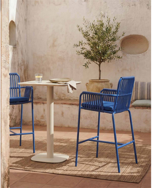 Aluminium- und Seil-Gartenhocker (75 cm) Drian