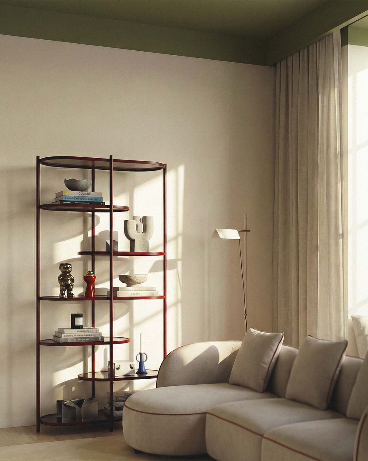 Bücherregal aus Metall und gehärtetem Glas (190x85 cm) Yerry, Galeriebild 2