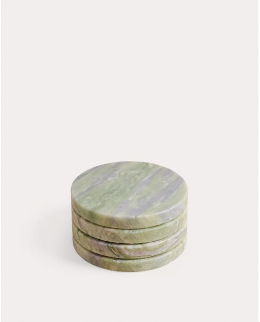 Set mit 4 Runden Marmoruntersetzern (Ø10 cm) Minao