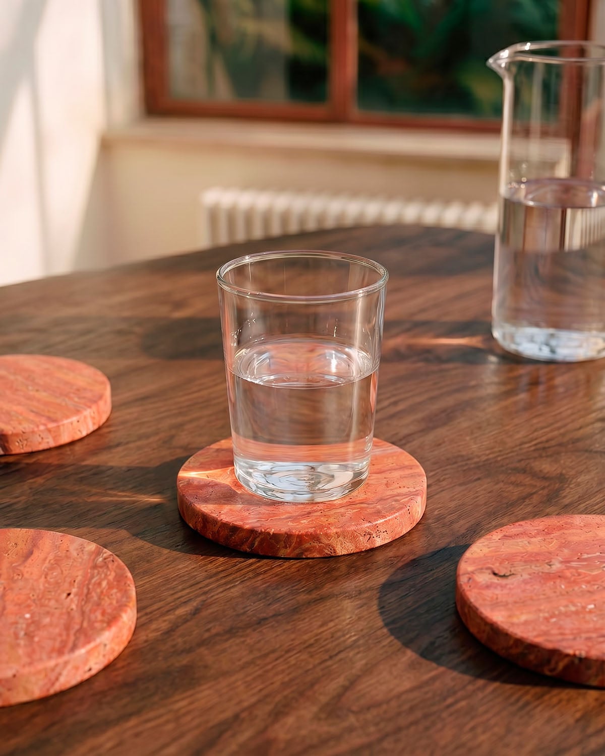 Set mit 4 Runden Marmoruntersetzern (Ø10 cm) Minao, Galeriebild 2