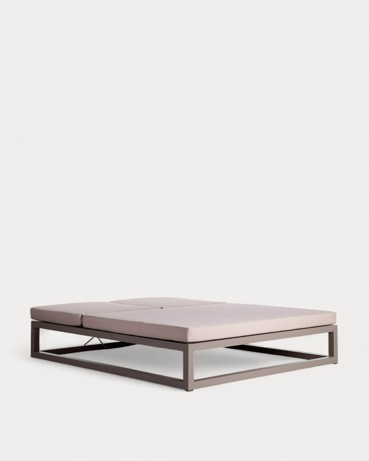 Verstellbare Doppel-Sonnenliege aus Aluminium und Kissen aus Stoff Kewin, Galeriebild 6