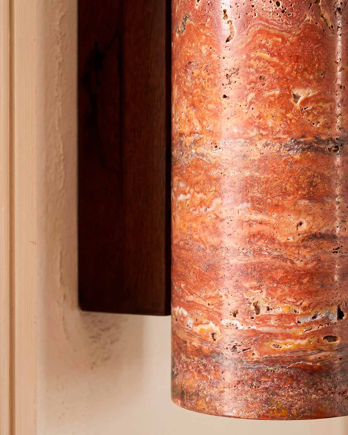 Eriel Travertin-Marmor-Wandleuchte, Galeriebild 3