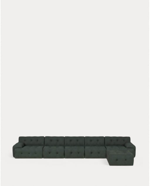 Vakuumverpacktes Modulares Sofa, 5-Teilig, Bestehend aus 2 Eckmodulen und 3 Einem Mittelmodul mit Stoff-Ottomane Nahual