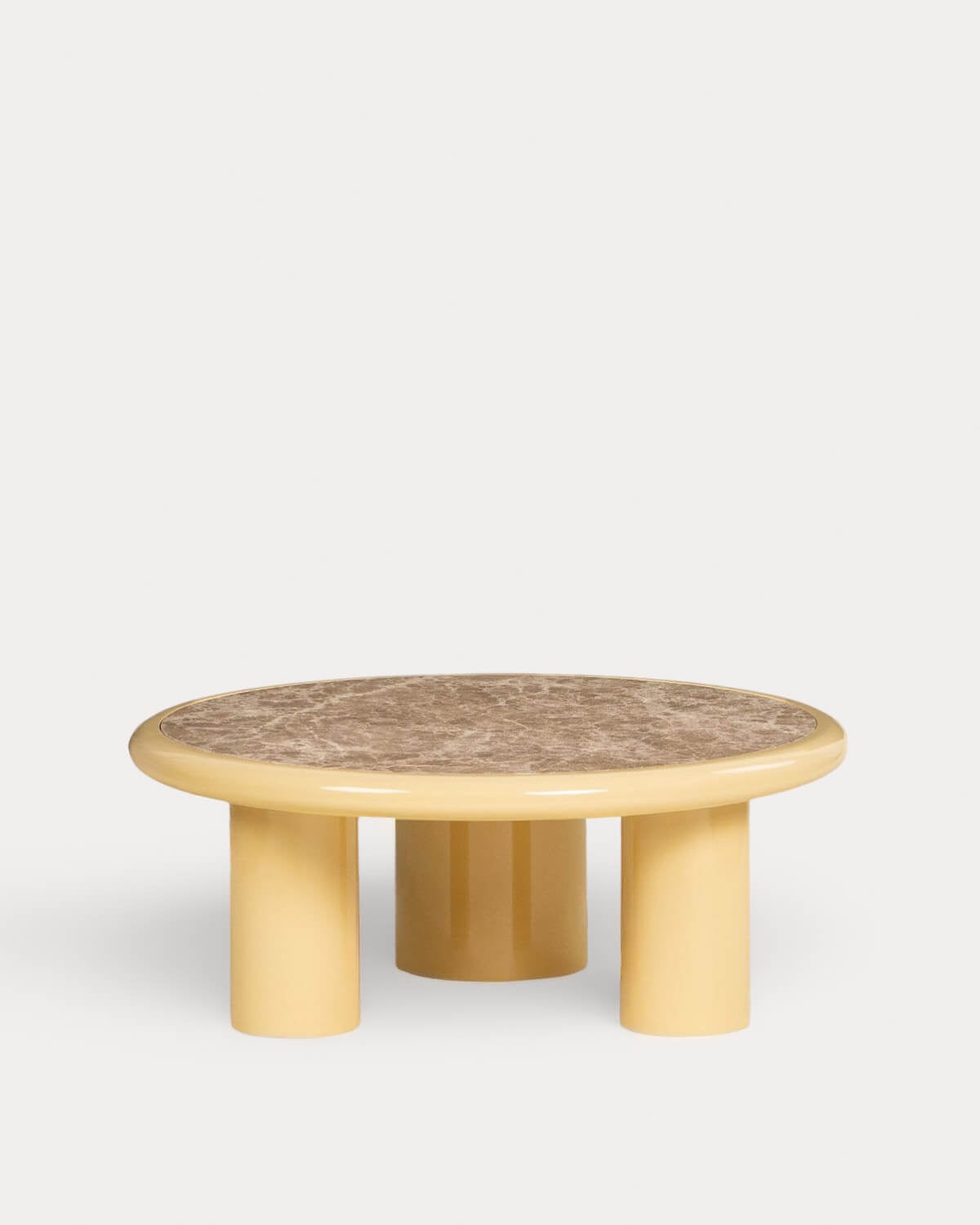 Runder Couchtisch aus Marmor und Holz (Ø 90 cm) Hellie, Galeriebild 5