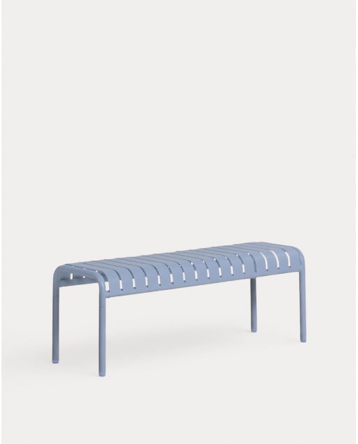 Metall-Gartenbank Tavo - Blau Silvery