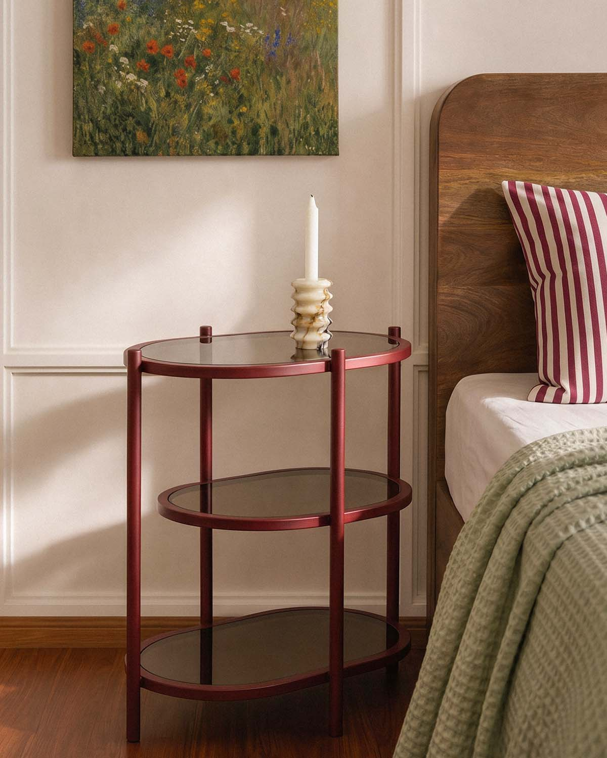 2er-Pack Nachttische aus Metall und gehärtetem Glas (50x50 cm) von Yerry, Galeriebild 2