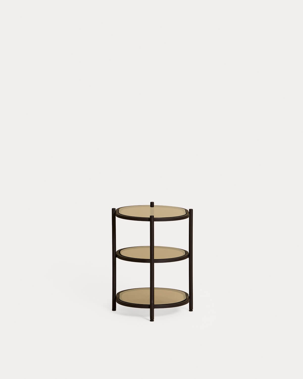 2er-Pack ovale nachttische 50x40 cm aus metall und gehärtetem glas Yerry, Galeriebild 4