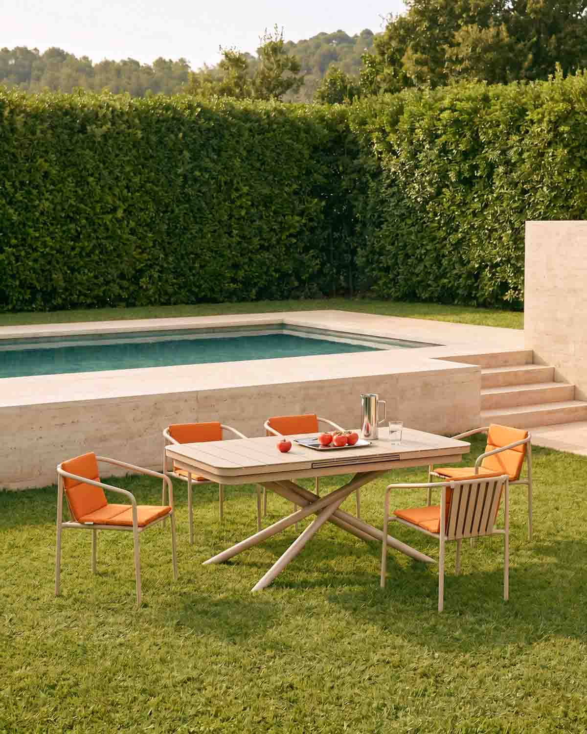 Ausziehbarer Rechteckiger Aluminium-Gartentisch (180-240x90 cm) Kelsey, Galeriebild 2
