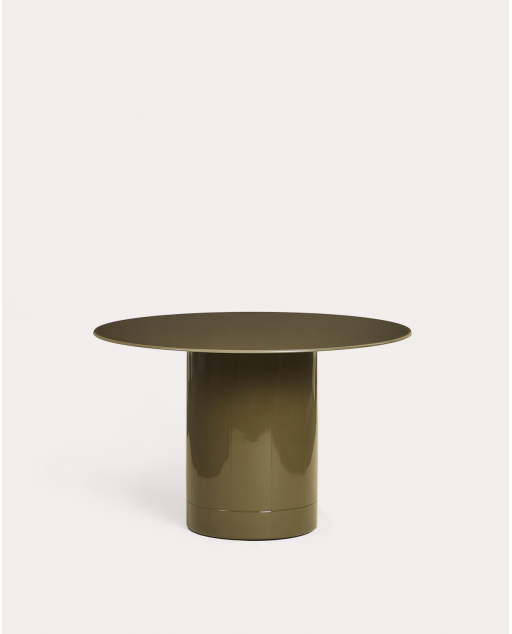 Esstisch rund Ø120 cm aus Glas und Holz Merne