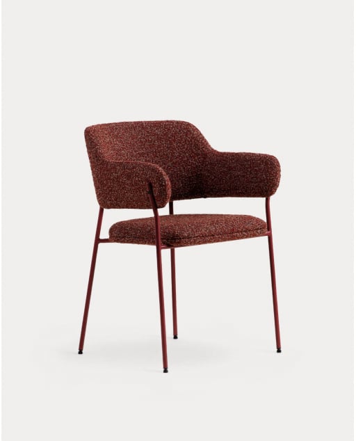 2er-Pack Esszimmerstühle mit Stoff- und Metallarmlehnen Stana