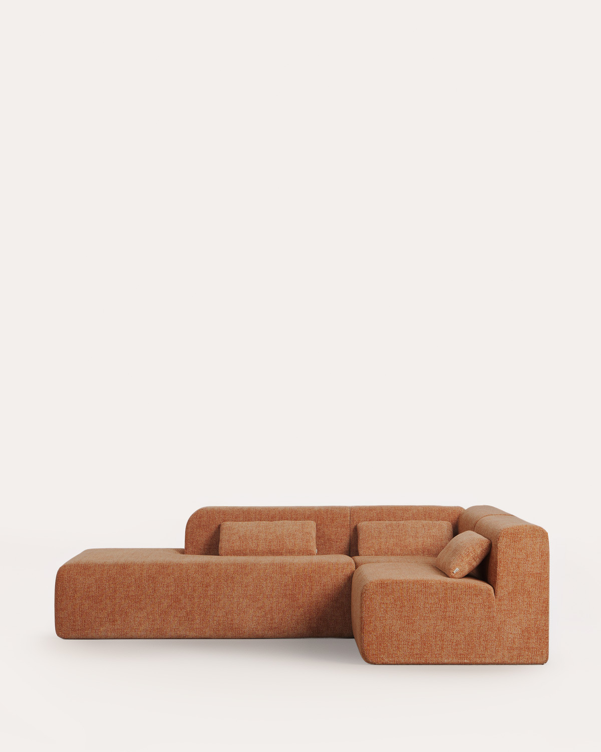 3-Teiliges Vakuumverpacktes Modulsofa-Set mit Chaiselongue-Modul, Eckmodul und Mittelmodul in Stoff Rhys