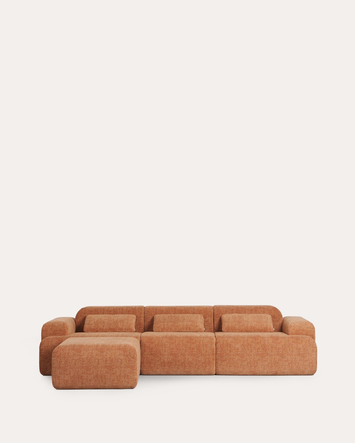 3-Teiliges Vakuumverpacktes Modulsofa-Set mit 2 Eckmodulen, Mittelmodul und Stoff-Hockermodul Rhys, Galeriebild 1