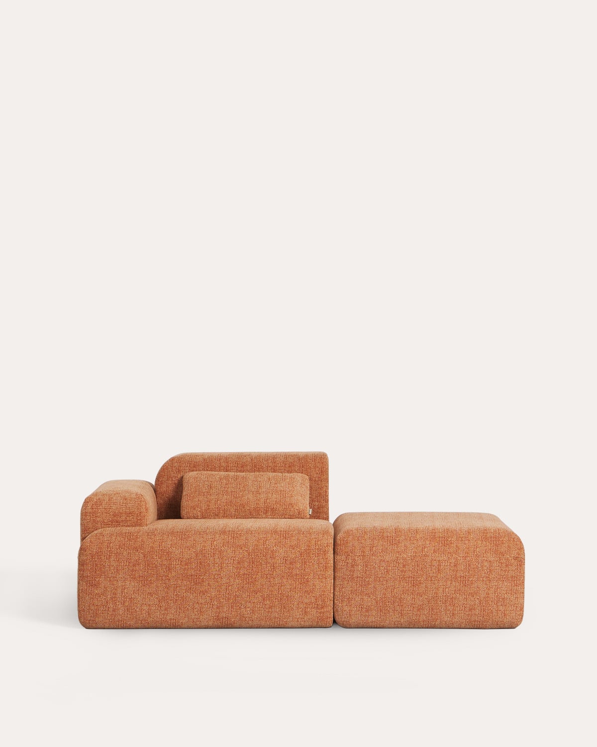 Vakuumverpacktes modulares Ecksofa mit Stoff-Hockermodul Rhys