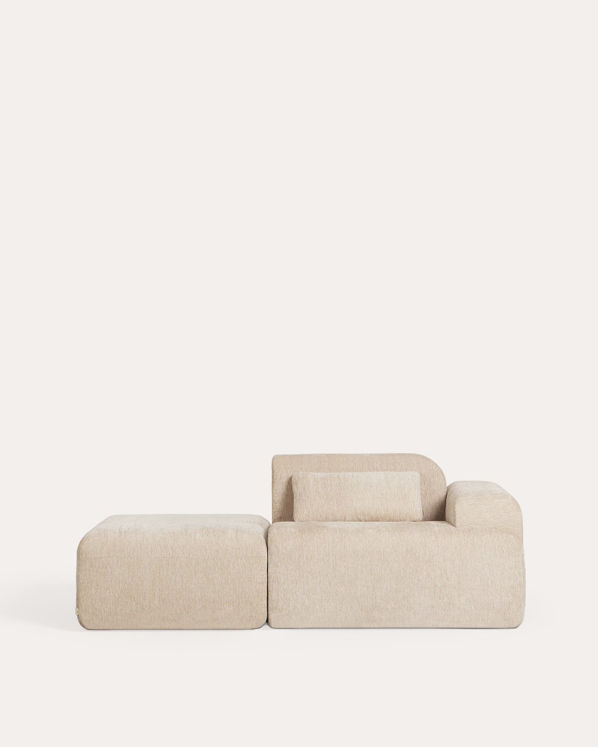Vakuumverpacktes modulares Ecksofa mit Stoff-Hockermodul Rhys