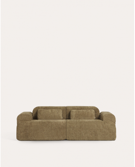 Vakuumverpacktes modulares Sofa 2-teilig mit Eckmodul aus Stoff Rhys
