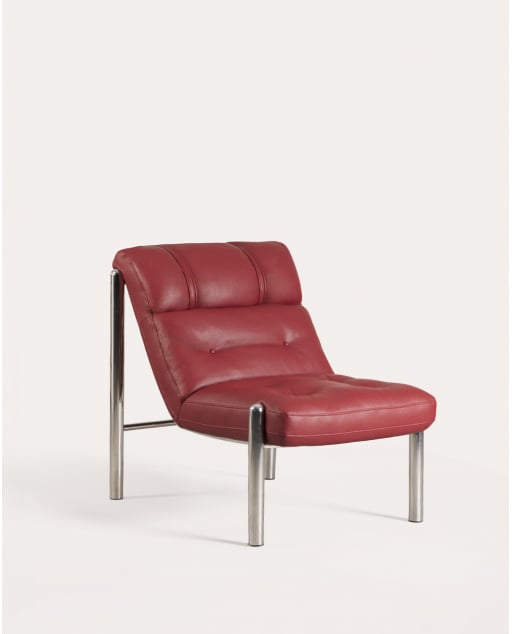 Sessel aus Metall und Kunstleder Libni