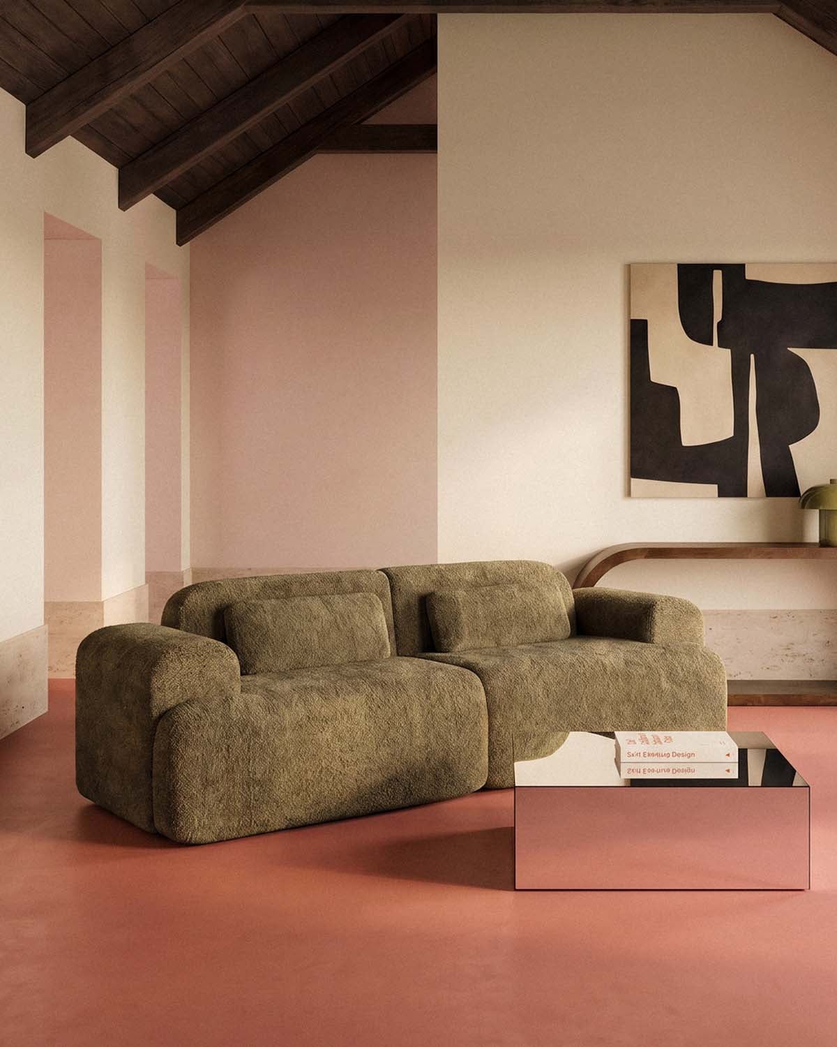 2-teiliges Vakuumverpacktes Modulares Sofa-Eckmodul aus Stoff Rhys, Galeriebild 2
