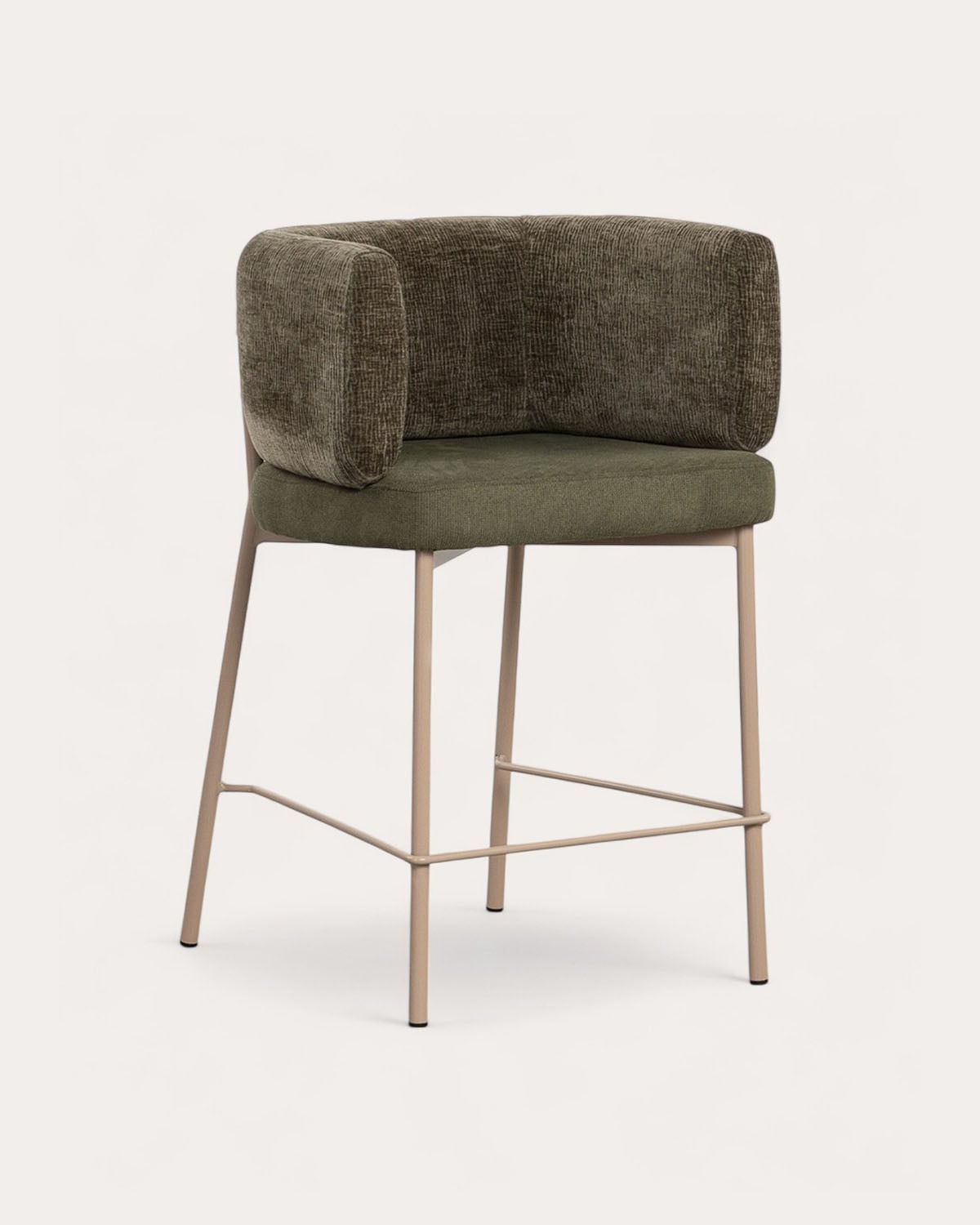 Packen Sie 4 hohe Hocker aus Stoff und Metall (64 cm) Hades Soft, Galeriebild 1