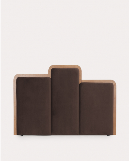 Kopfteil für 120x180 cm Bett aus Holz und Stoff Saulo
