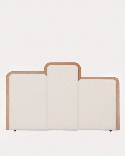 Kopfteil für 120x200 cm Bett aus Holz und Stoff Saulo